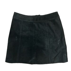 Vintage Barami Black Suede Leather Mini Skirt